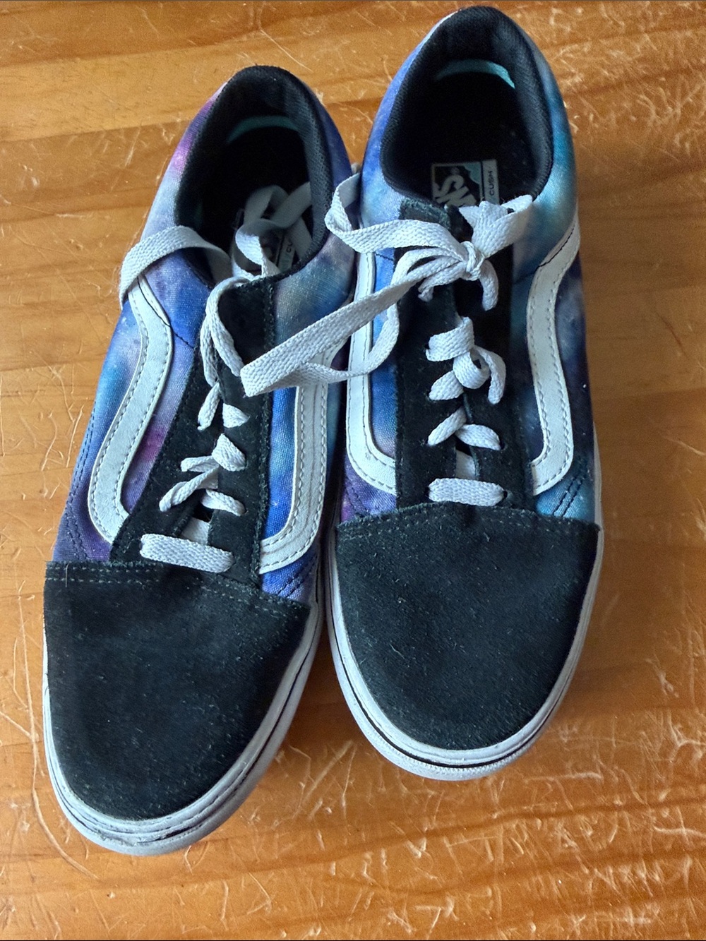 Vans multicolor galaxy tie-dye low top sneakers with black accents